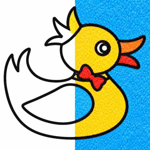 Трафарет Уточка №2 А6 для рисования песком | Кидстейшн