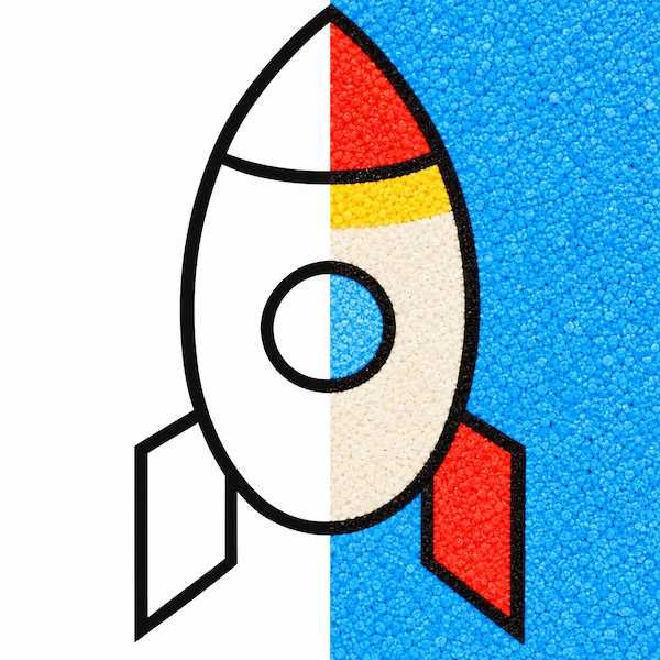 Трафарет Ракета А6 для рисования песком | Кидстейшн