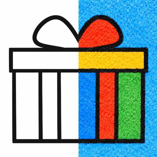 Трафарет Подарок А6 для рисования песком | Кидстейшн