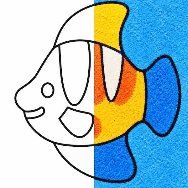 Трафарет Рыбка А6 для рисования песком | Кидстейшн