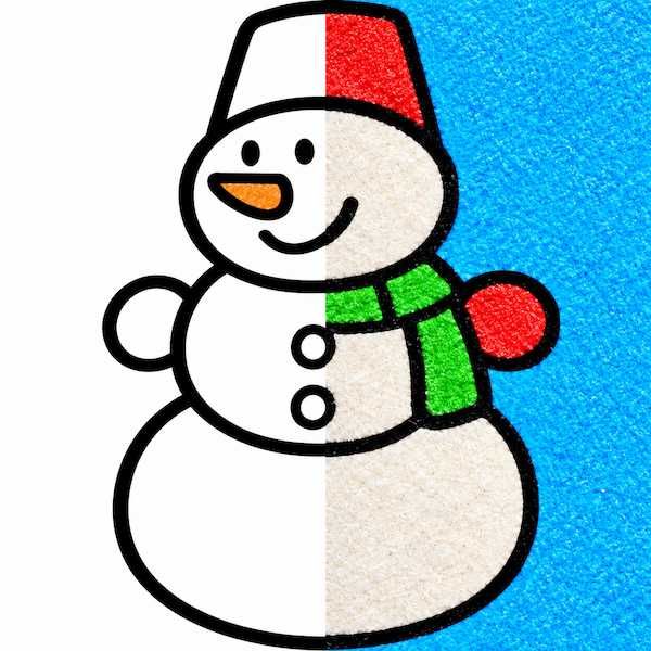 Трафарет Снеговик А6 для рисования песком | Кидстейшн