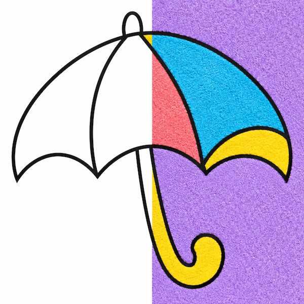 Трафарет Зонтик А6 для рисования песком | Кидстейшн