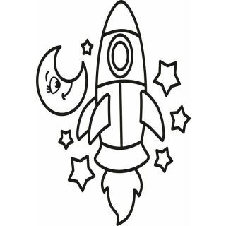 Трафарет Ракета №2 А4 для раскрашивания песком