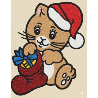 Трафарет Котенок с подарком А5 для раскрашивания песком