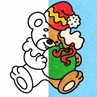 "Мишка с игрушкой №2 А5"