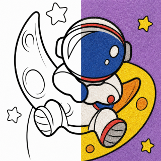 Трафарет Бычка №4 А5 для раскрашивания песком